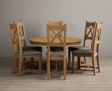 View Hertford 120cm fixed top solid oak dining table with 4 grey natural solid oak chairs View Hertford 120cm fixed top solid oak dining table with 4 grey natural solid oak chairs