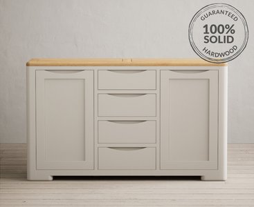 View Alba oak and soft white painted large sideboard View Alba oak and soft white painted large sideboard