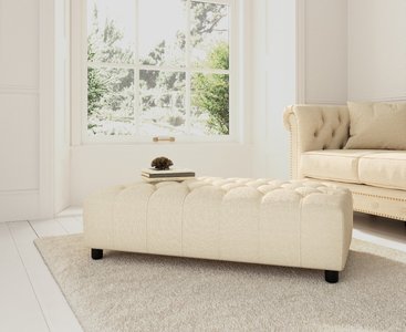 View Ivory fabric footstool View Ivory fabric footstool
