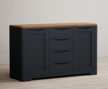 View Pembridge oak and dark blue painted large sideboard View Pembridge oak and dark blue painted large sideboard