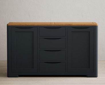 View Pembridge oak and dark blue painted large sideboard View Pembridge oak and dark blue painted large sideboard