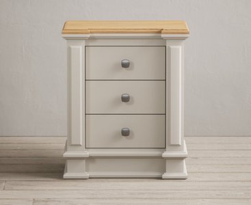 View Lawson oak and soft white painted 3 drawer bedside chest View Lawson oak and soft white painted 3 drawer bedside chest