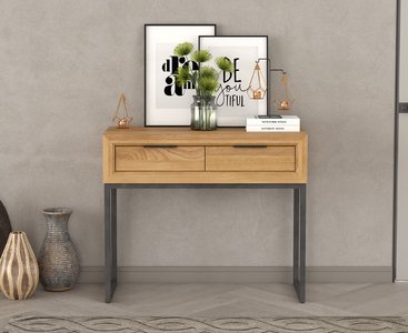View Loft solid oak storage console table View Loft solid oak storage console table
