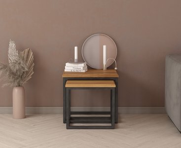 View Loft solid oak nest of tables View Loft solid oak nest of tables