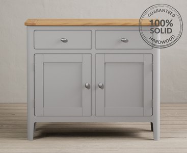 View Loxton oak and light grey painted small sideboard View Loxton oak and light grey painted small sideboard