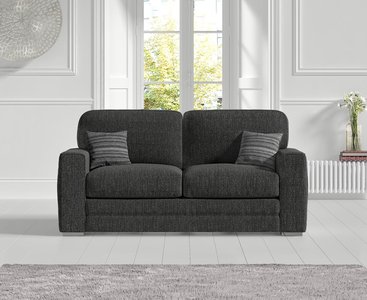 View Madden charcoal grey fabric two seater sofa View Madden charcoal grey fabric two seater sofa
