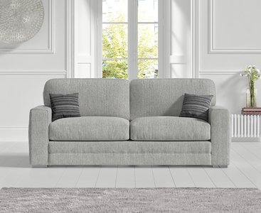 View Madden light grey fabric three seater sofa View Madden light grey fabric three seater sofa