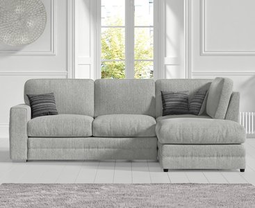 View Madden light grey fabric right hand facing corner sofa View Madden light grey fabric right hand facing corner sofa