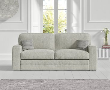 View Madden ivory fabric three seater sofa View Madden ivory fabric three seater sofa