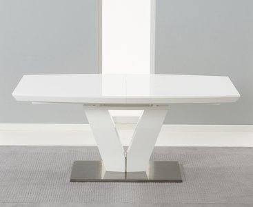 View Extending palermo 180cm white high gloss dining table View Extending palermo 180cm white high gloss dining table
