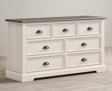 View Dartmouth oak and soft white painted wide chest of drawers View Dartmouth oak and soft white painted wide chest of drawers