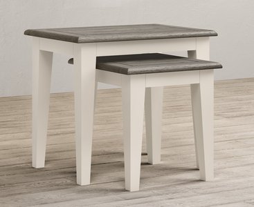 View Dartmouth oak and soft white painted nest of tables View Dartmouth oak and soft white painted nest of tables