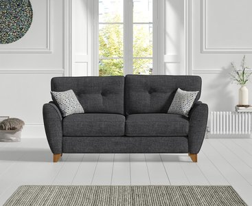 View Florin charcoal grey fabric two seater sofa View Florin charcoal grey fabric two seater sofa