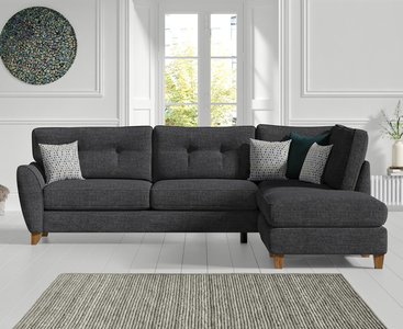 View Florin charcoal grey fabric right hand facing corner chaise sofa View Florin charcoal grey fabric right hand facing corner chaise sofa