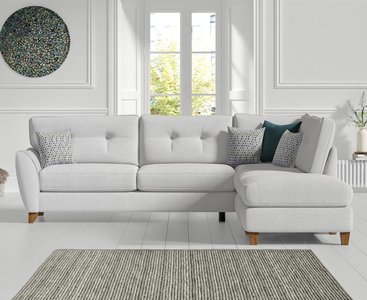 View Florin light grey fabric right hand facing corner chaise sofa View Florin light grey fabric right hand facing corner chaise sofa