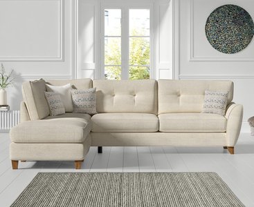 View Florin cream fabric left hand facing corner chaise sofa View Florin cream fabric left hand facing corner chaise sofa