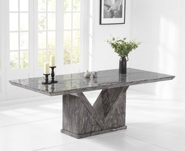 View Milan 220cm grey marble dining table View Milan 220cm grey marble dining table