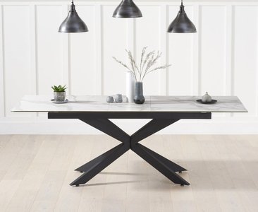 View Extending boston 180cm white ceramic dining table View Extending boston 180cm white ceramic dining table