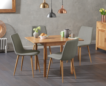 View Extending york 70cm solid oak drop leaf dining table with 2 grey chairs View Extending york 70cm solid oak drop leaf dining table with 2 grey chairs