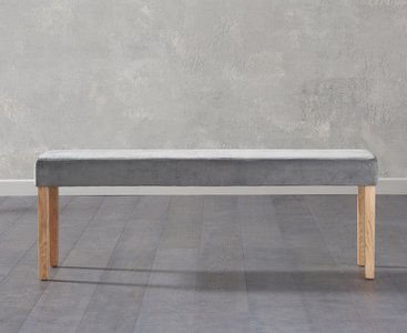 View Lila large velvet grey bench View Lila large velvet grey bench