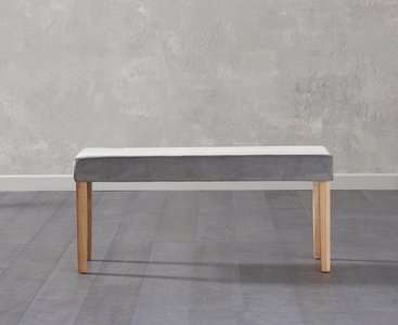 View Lila small velvet grey bench View Lila small velvet grey bench