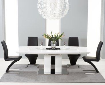 View Extending carlo 180cm white high gloss dining table with 6 white aldo chairs View Extending carlo 180cm white high gloss dining table with 6 white aldo chairs