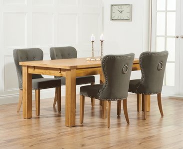 View Thetford 180cm oak dining table with 10 grey keswick chairs View Thetford 180cm oak dining table with 10 grey keswick chairs