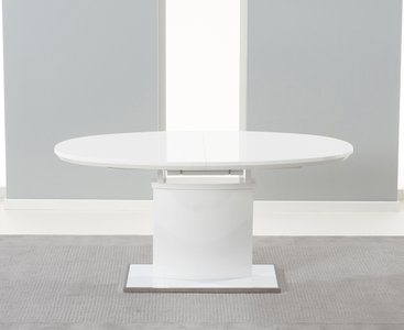 View Extending valzo 160cm white high gloss pedestal dining table View Extending valzo 160cm white high gloss pedestal dining table