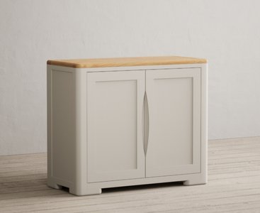 View Alba oak and soft white painted small sideboard View Alba oak and soft white painted small sideboard
