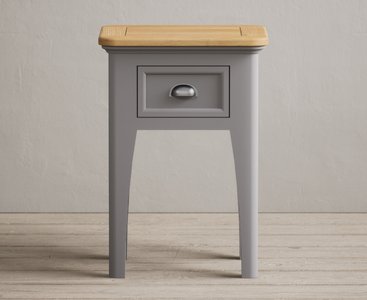 View Felton oak and light grey painted 1 drawer bedside View Felton oak and light grey painted 1 drawer bedside