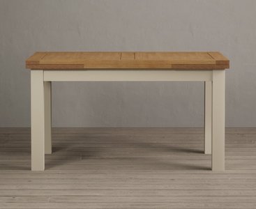 View Extending buxton 140cm oak and cream painted dining table View Extending buxton 140cm oak and cream painted dining table