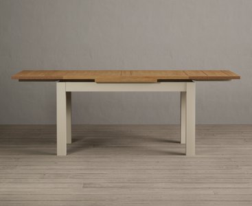 View Extending buxton 140cm oak and cream painted dining table View Extending buxton 140cm oak and cream painted dining table