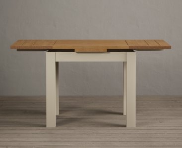 View Extending buxton 90cm oak and cream painted dining table View Extending buxton 90cm oak and cream painted dining table