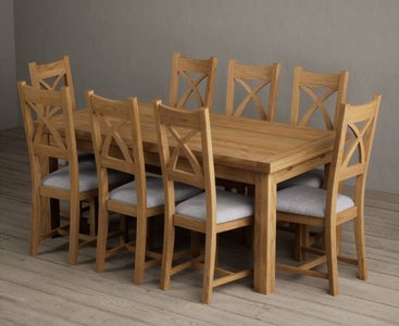 View Extending buxton 180cm solid oak dining table with 12 linen natural solid oak chairs View Extending buxton 180cm solid oak dining table with 12 linen natural solid oak chairs
