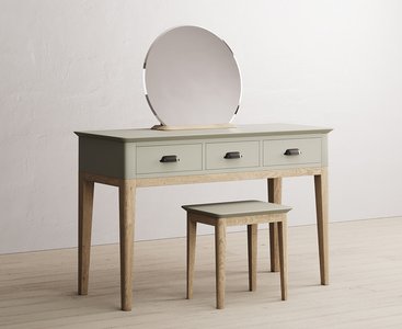 View Ancona oak and soft green painted dressing table set View Ancona oak and soft green painted dressing table set