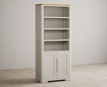View Alba oak and soft white painted tall bookcase View Alba oak and soft white painted tall bookcase