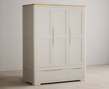 View Alba oak and soft white painted triple wardrobe View Alba oak and soft white painted triple wardrobe
