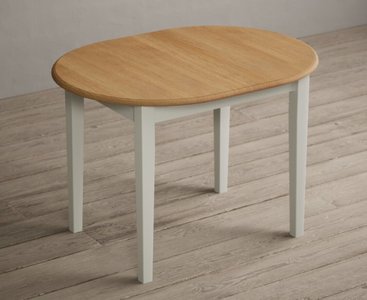 View Extending warwick oak and signal white painted dining table View Extending warwick oak and signal white painted dining table