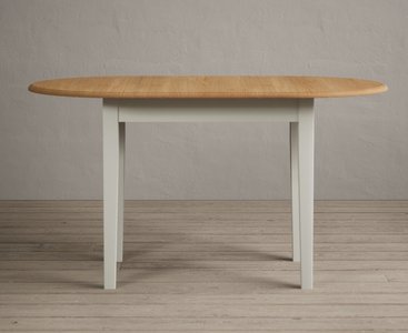 View Extending warwick oak and signal white painted dining table View Extending warwick oak and signal white painted dining table