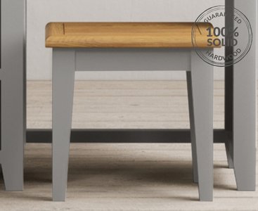 View Weymouth oak and light grey painted dressing stool View Weymouth oak and light grey painted dressing stool