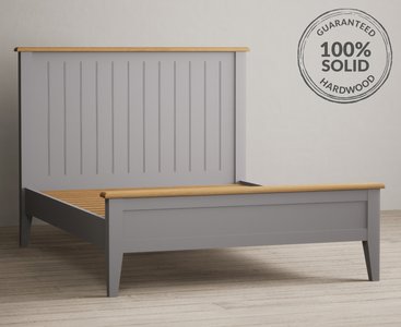 View Weymouth oak and light grey painted kingsize bed View Weymouth oak and light grey painted kingsize bed