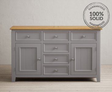 View Weymouth oak and light grey painted large sideboard View Weymouth oak and light grey painted large sideboard