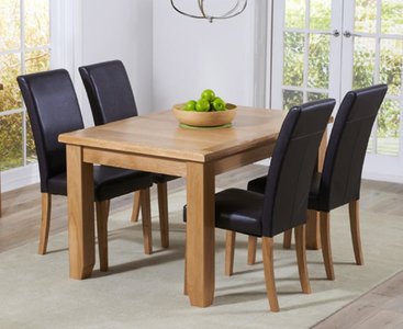 View Extending yateley 130cm solid oak dining table with 4 grey olivia chairs View Extending yateley 130cm solid oak dining table with 4 grey olivia chairs