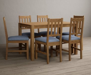 View York 120cm solid oak dining table with 6 light grey york chairs View York 120cm solid oak dining table with 6 light grey york chairs