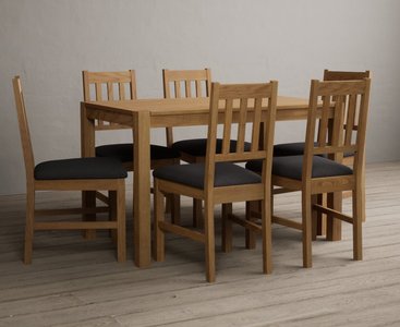 View York 120cm solid oak dining table with 4 light grey york chairs View York 120cm solid oak dining table with 4 light grey york chairs