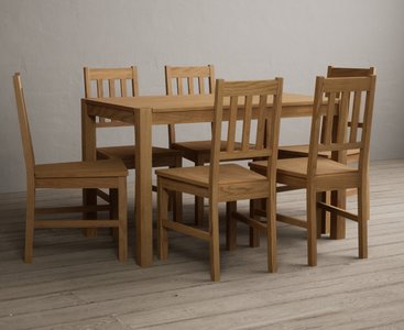 View York 120cm solid oak dining table with 6 light grey york chairs View York 120cm solid oak dining table with 6 light grey york chairs