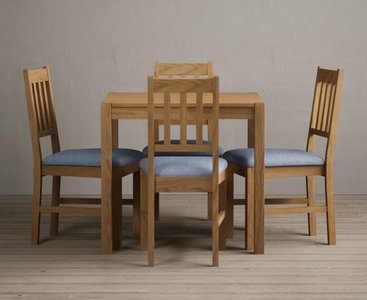 View York 80cm solid oak dining table with 2 light grey york chairs View York 80cm solid oak dining table with 2 light grey york chairs