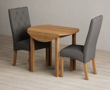 View Extending york 90cm solid oak dining table with 2 grey maya chairs View Extending york 90cm solid oak dining table with 2 grey maya chairs