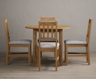 View Extending york 90cm solid oak dining table with 4 light grey york chairs View Extending york 90cm solid oak dining table with 4 light grey york chairs