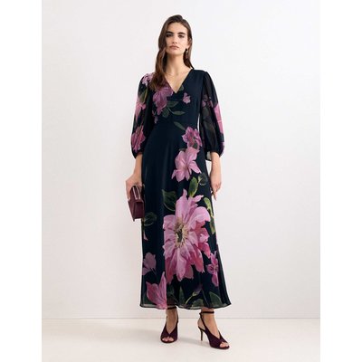 Phase Eight Floral V-Neck Maxi Dress Navy Mix Phase Eight Floral V-Neck Maxi Dress Navy Mix
